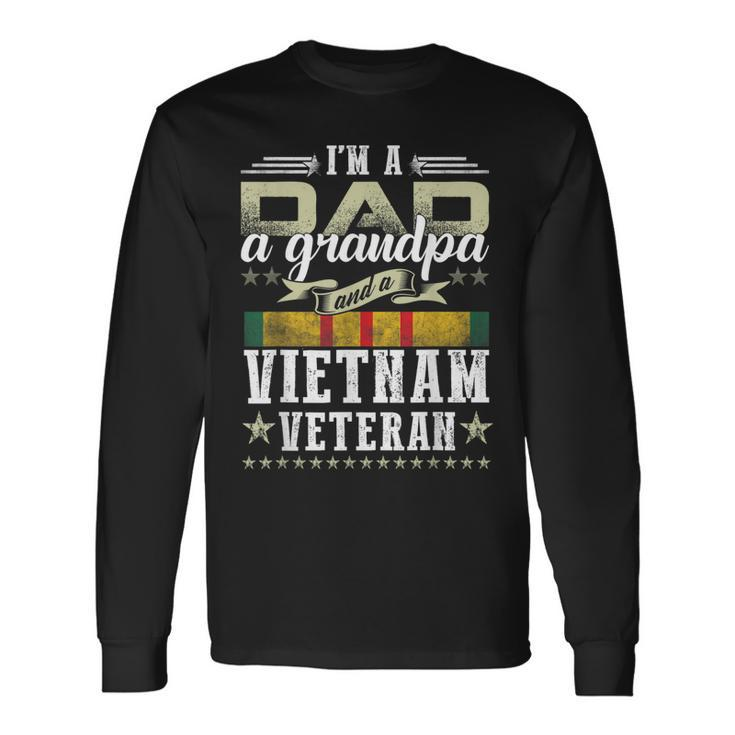 Proud Vietnam Veteran Flag & Military Veterans Day Veteran Long Sleeve T-Shirt