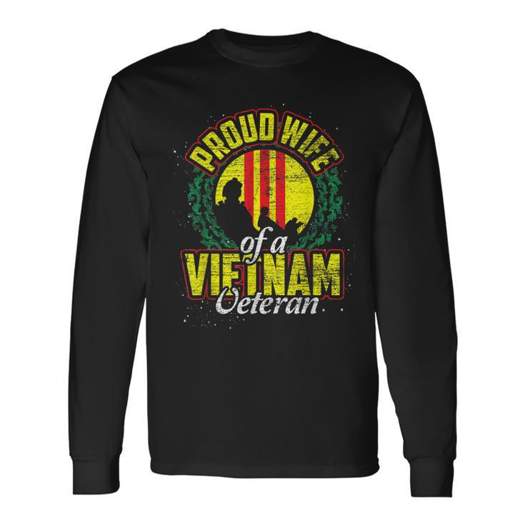 Proud Wife Of A Vietnam Veteran Veterans Day  Men Women Long Sleeve T-shirt Graphic Print Unisex