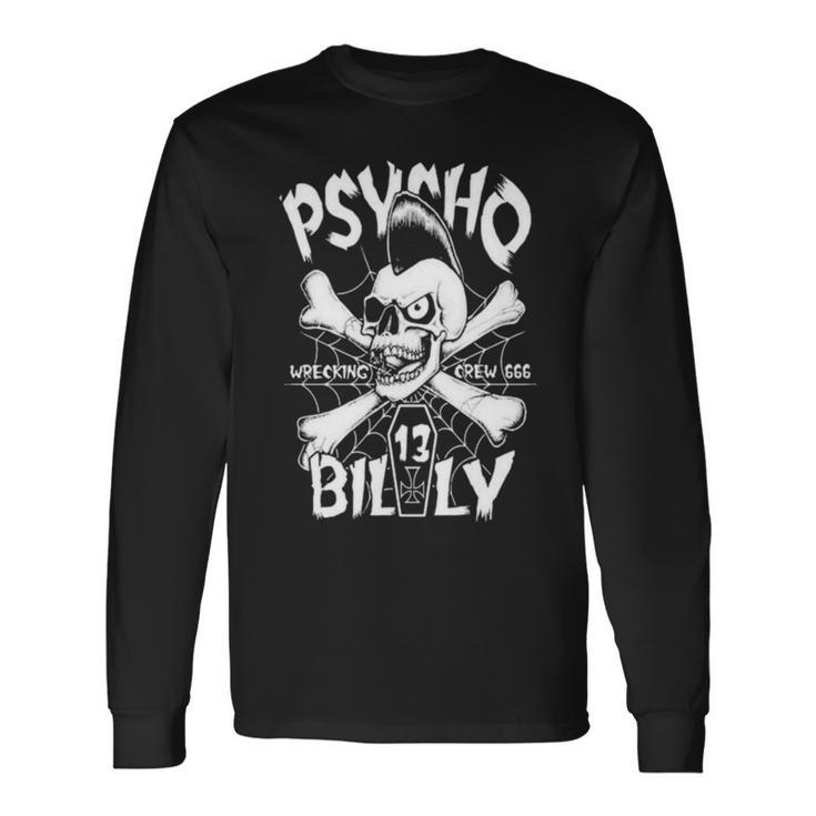 Psychobilly Wrecking Billy Long Sleeve T-Shirt