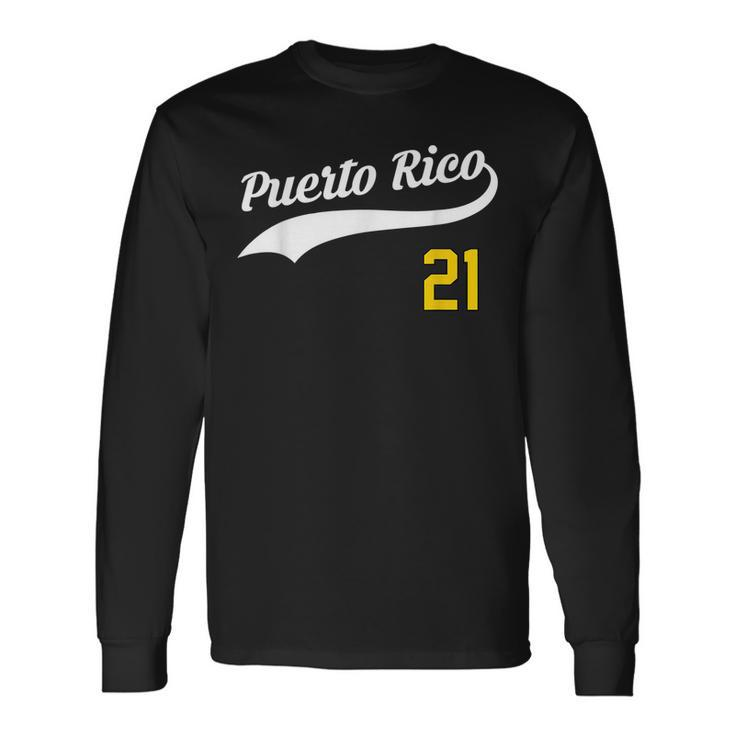 Puerto Rico Baseball 21 For Santurce Baseball Fans Long Sleeve T-Shirt