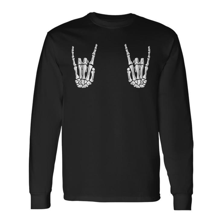 Punk Rock Skull Hands Long Sleeve T-Shirt T-Shirt