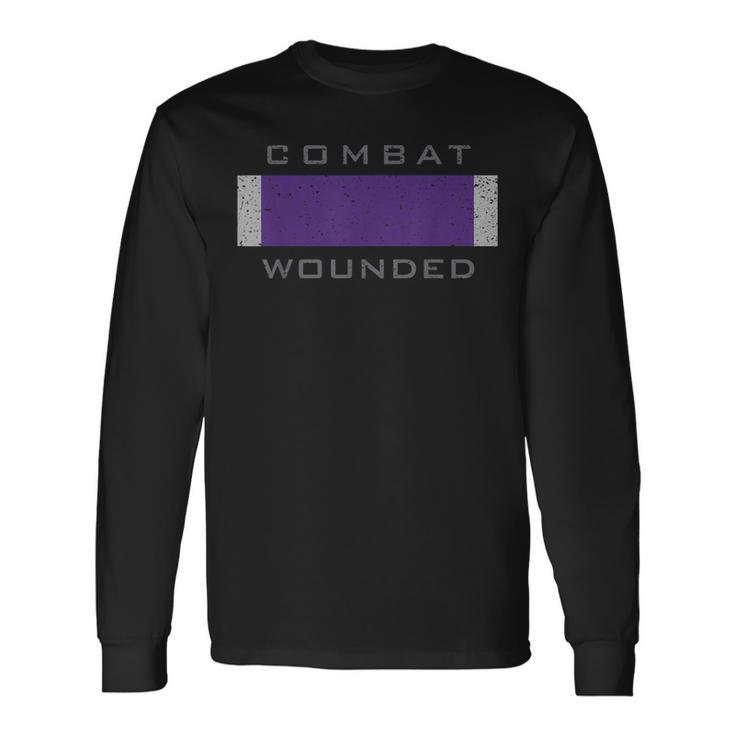 Purple Heart Award Veteran Combat Wounded Long Sleeve T-Shirt