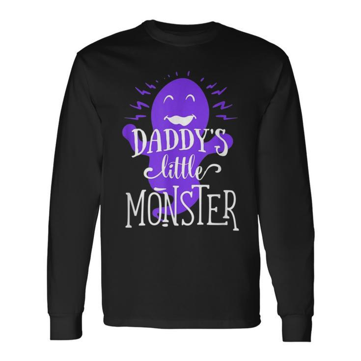 Purple Little Monster Halloween Single Dad Long Sleeve T-Shirt T-Shirt