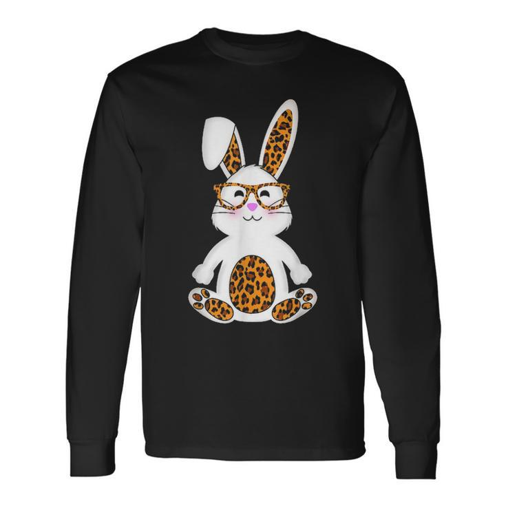 Rabbit Bunny With Sunglasses Leopard Cute Easter Bunny Egg Long Sleeve T-Shirt