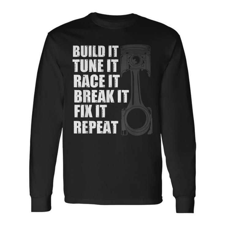 T-Shirt Racing 'Build Tune Race Break Repeat' - Cadeau Pour Pilote Et Fan De Course - Homme/Femme