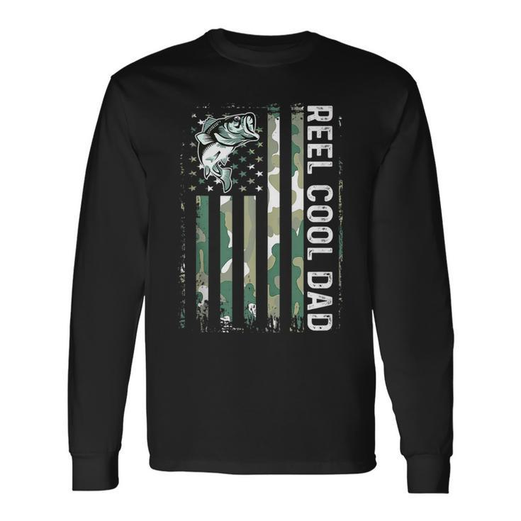 Reel Cool Dad Fishing Fathers Day 4Th Of July Long Sleeve T-Shirt