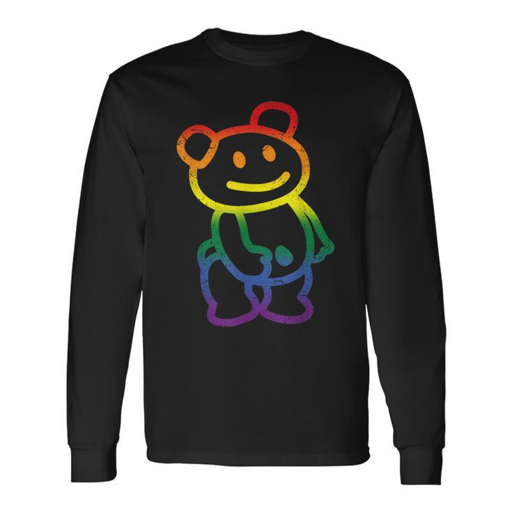 Reflective Bear Gay Pride Flag Lgbt-Q Ally Cute Animal Long Sleeve T-Shirt T-Shirt