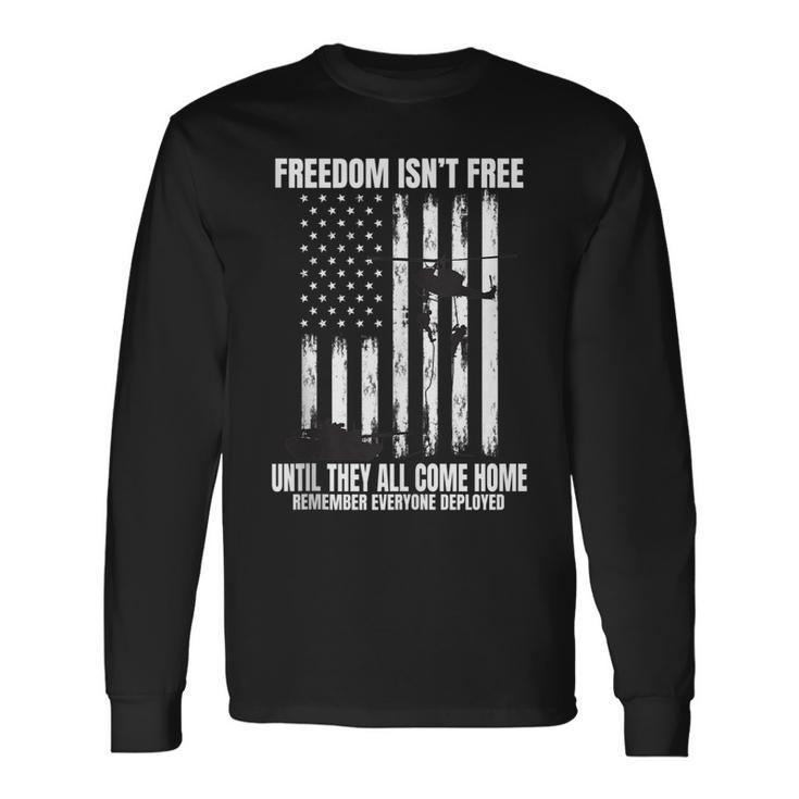 Remember Everyone Deployed Red Friday Military American Flag Long Sleeve T-Shirt