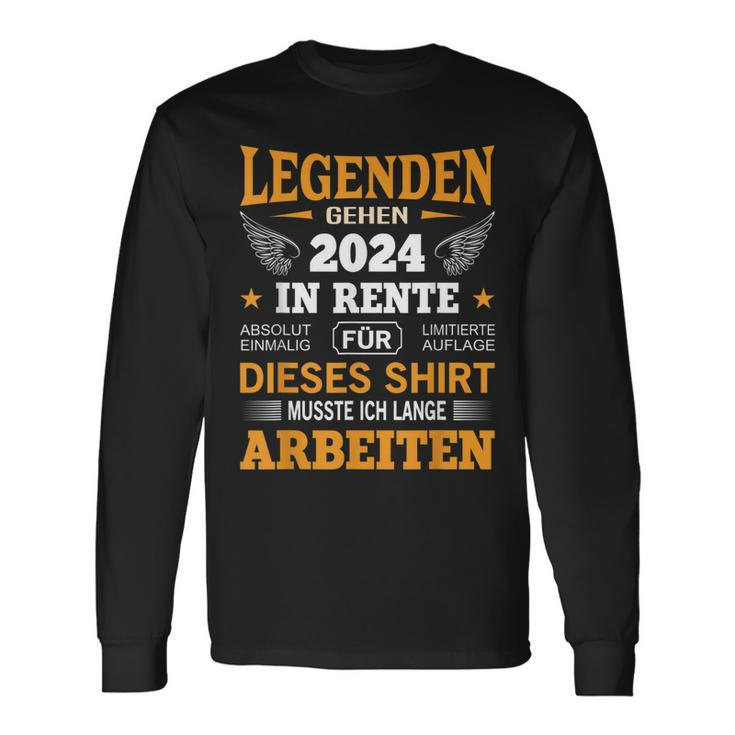 Rente 2024 Ruhestand Pension Deko Dekoration Rentner 2024 Langarmshirts Geschenkideen