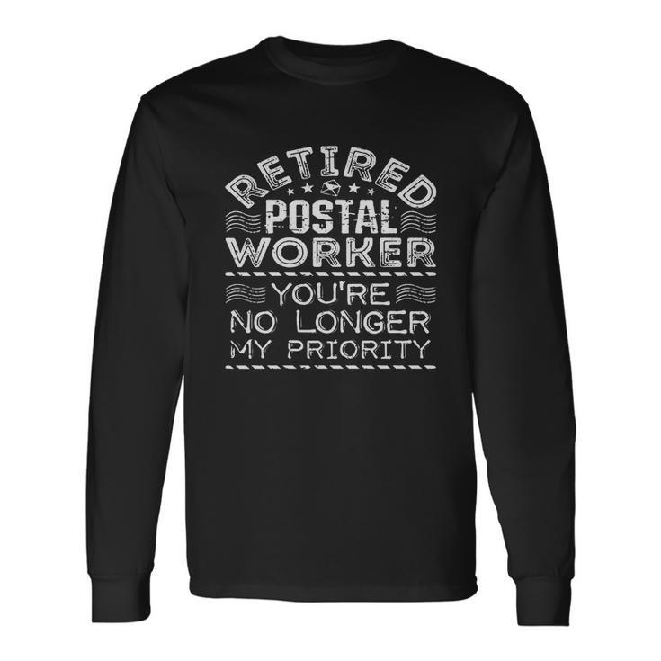 Retired Postal Worker Frontside Men Women Long Sleeve T-Shirt T-shirt Graphic Print