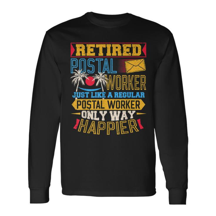 Retired Postal Worker Mailman Retirement V4 Men Women Long Sleeve T-Shirt T-shirt Graphic Print