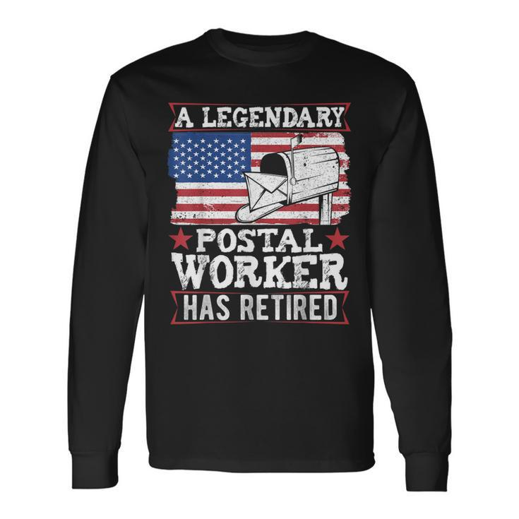 Retired Postal Worker Mailman Retirement V5 Men Women Long Sleeve T-Shirt T-shirt Graphic Print