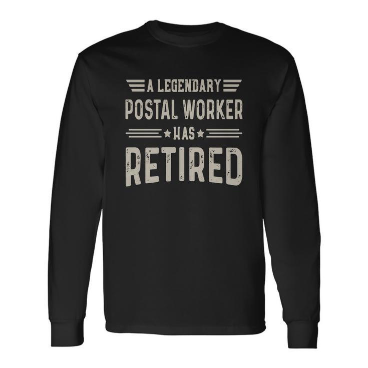 Retired Postal Worker Shirt Legendary Postal Worker Men Women Long Sleeve T-Shirt T-shirt Graphic Print