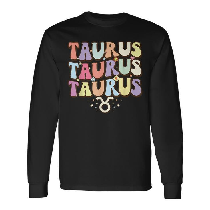 Retro Astrology Zodiac Sign April Or May Birthday Taurus Long Sleeve T-Shirt T-Shirt