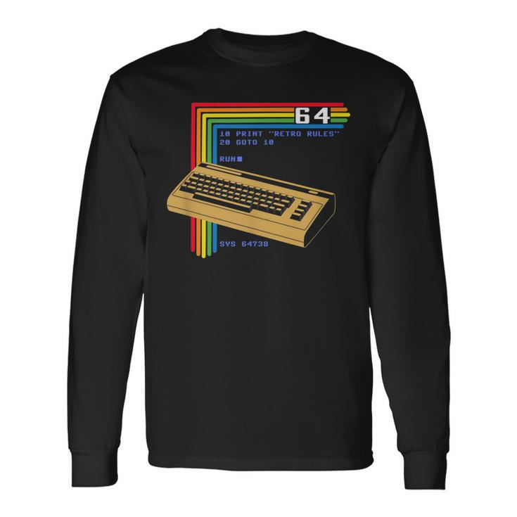 Retro Computer C64 Long Sleeve T-Shirt