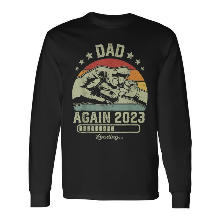 Retro Dad Again Est 2023 Loading Future New Vintage Long Sleeve T-Shirt
