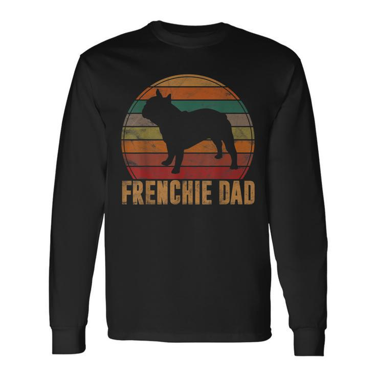 Retro French Bulldog Dad Dog Owner Pet Frenchie Father Long Sleeve T-Shirt