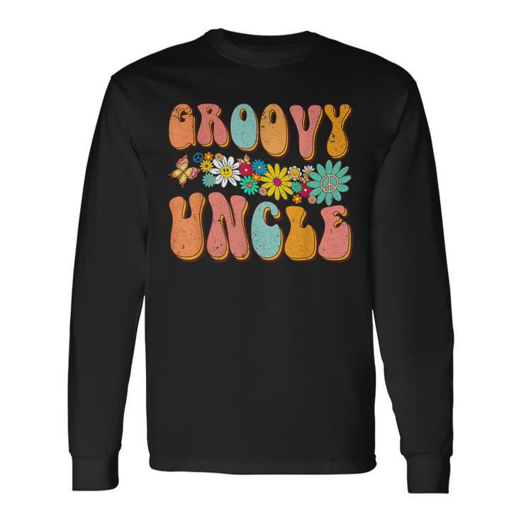 Retro Groovy Birthday Matching Cute Groovy Uncle Long Sleeve T-Shirt T-Shirt