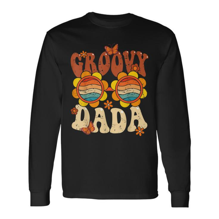 Retro Groovy Dada 70S Aesthetic 1970S Fathers Day Long Sleeve T-Shirt T-Shirt