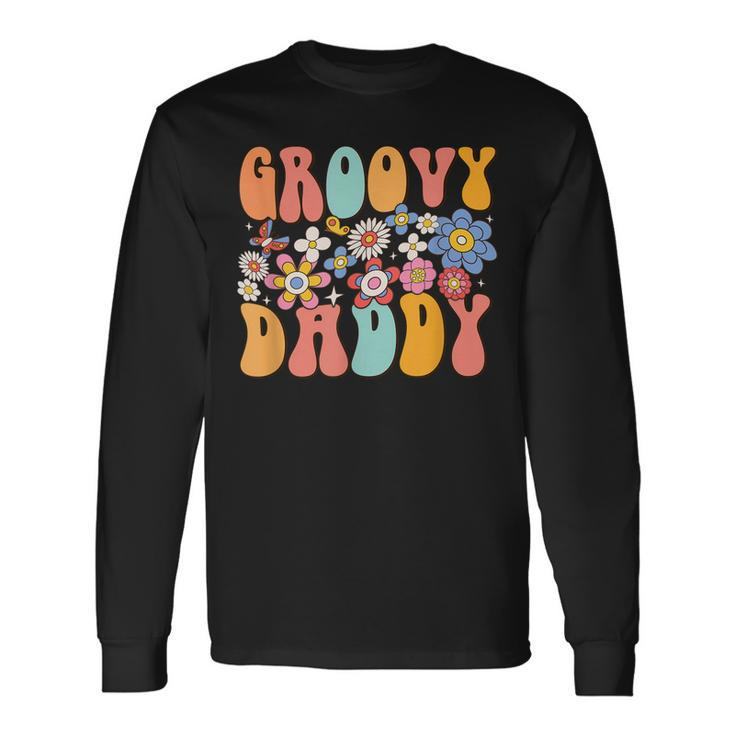 Retro Groovy Daddy Birthday Matching Party Father Day Long Sleeve T-Shirt T-Shirt