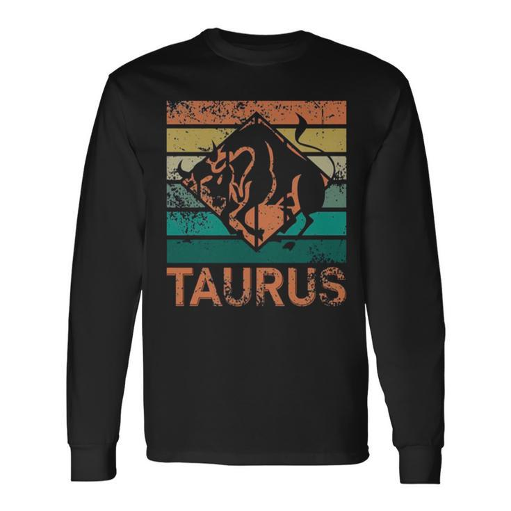 Retro Horoscope Taurus Long Sleeve T-Shirt T-Shirt