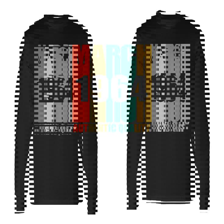 Retro March 1964 Vintage 55Th Birthday Long Sleeve T-Shirt
