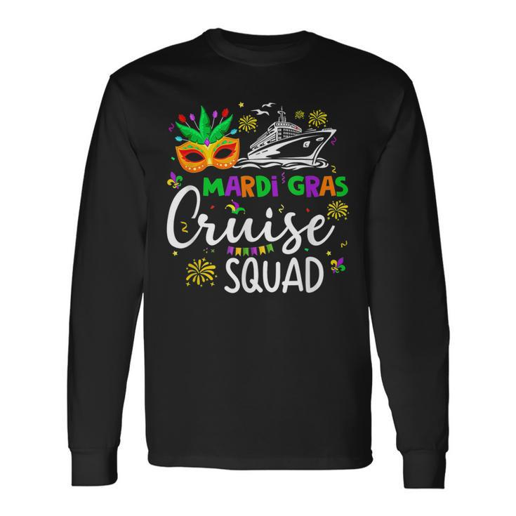 Retro Mardi Gras Cruise Squad 2023 Matching Long Sleeve T-Shirt