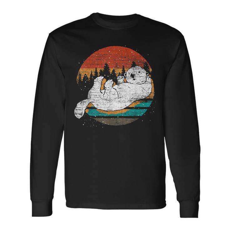 Retro Sea Otter Long Sleeve T-Shirt T-Shirt