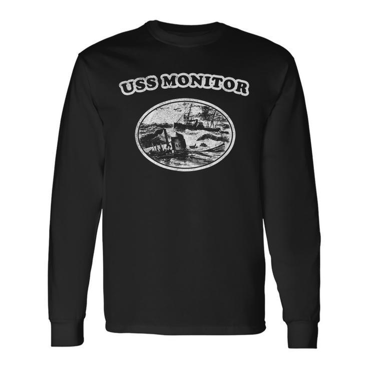 Retro Uss Monitor Civil War Long Sleeve T-Shirt