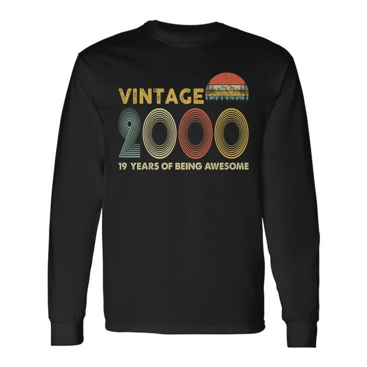 Retro Vintage 2000 19Th Birthday 19 Years Old Long Sleeve T-Shirt