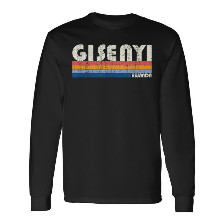 Retro Vintage 70S 80S Style Gisenyi Rwanda Long Sleeve T-Shirt Gifts ideas