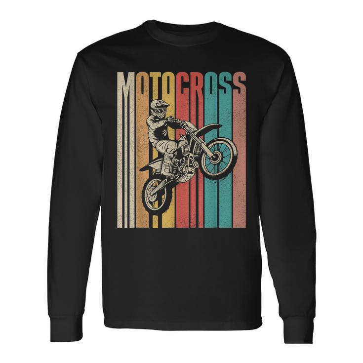 Retro Vintage Dirt Bike Mx Bike Rider Motocross Long Sleeve T-Shirt