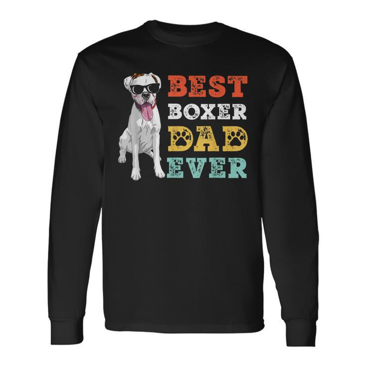 Retro Vintage Dog Best Boxer Dad Ever Long Sleeve T-Shirt Gifts ideas