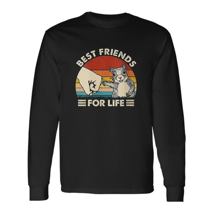 Retro Vintage Squirrel Best Friend For Life Fist Bump Men Women Long Sleeve T-Shirt T-shirt Graphic Print