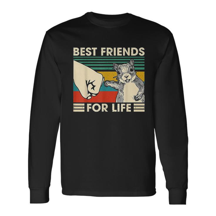 Retro Vintage Squirrel Best Friend For Life Fist Bump V2 Men Women Long Sleeve T-Shirt T-shirt Graphic Print
