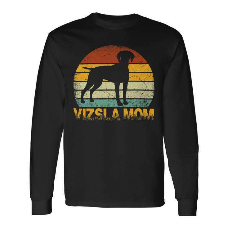 Retro Vizsla Mom Dog Owner Mother Pet Mama Long Sleeve T-Shirt