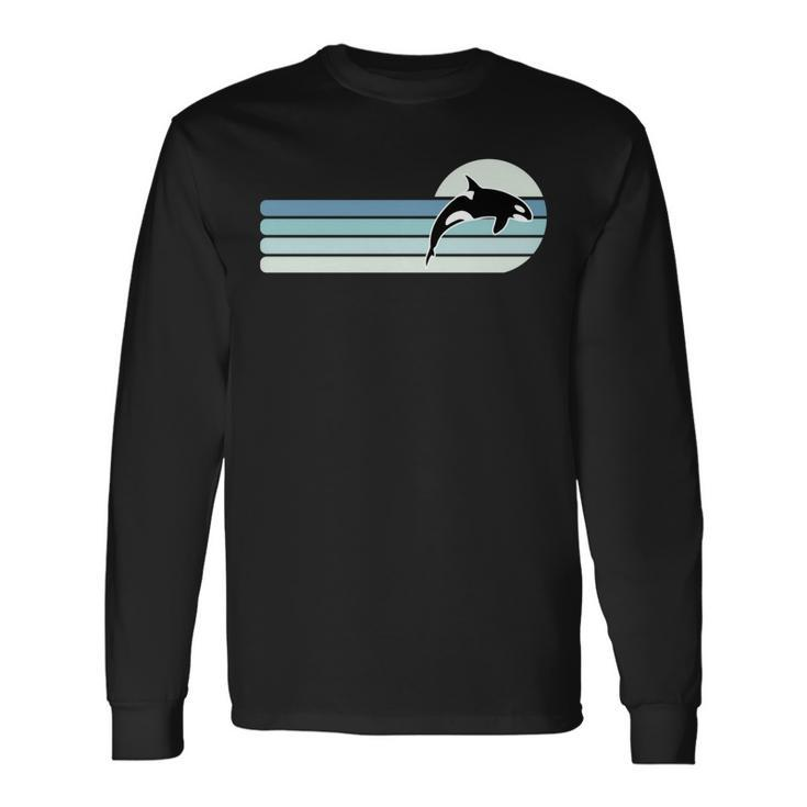 Retro Whale Orca Long Sleeve T-Shirt
