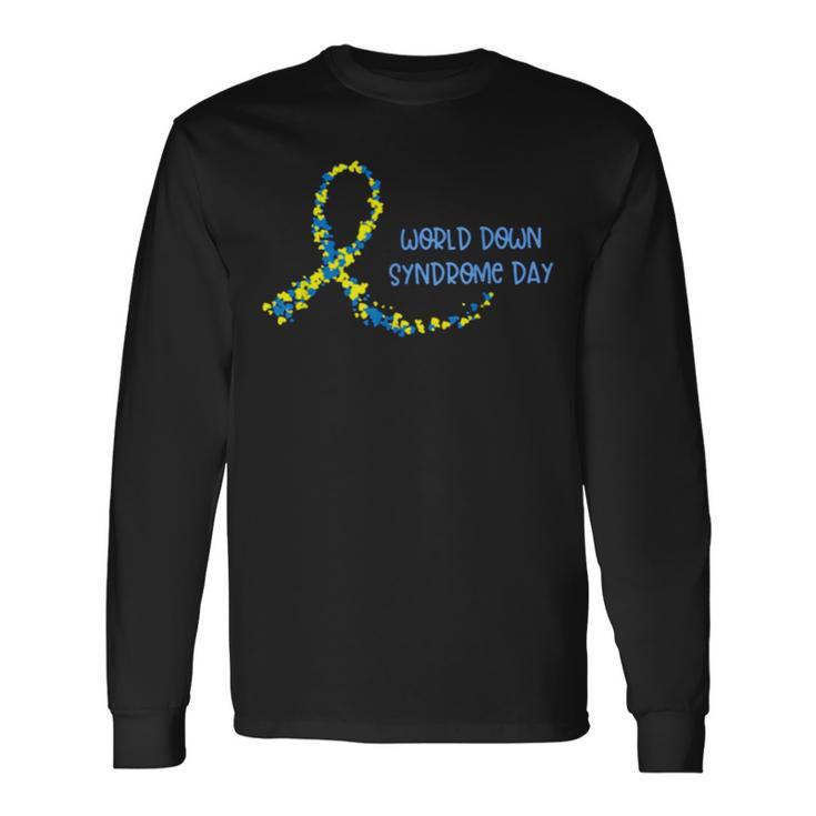 Ribbon World Down Syndrome Day V2 Long Sleeve T-Shirt T-Shirt