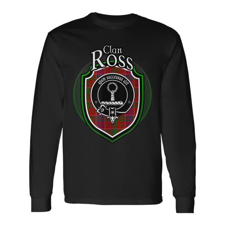 Ross Clan Crest Scottish Clan Ross Crest Badge Long Sleeve T-Shirt