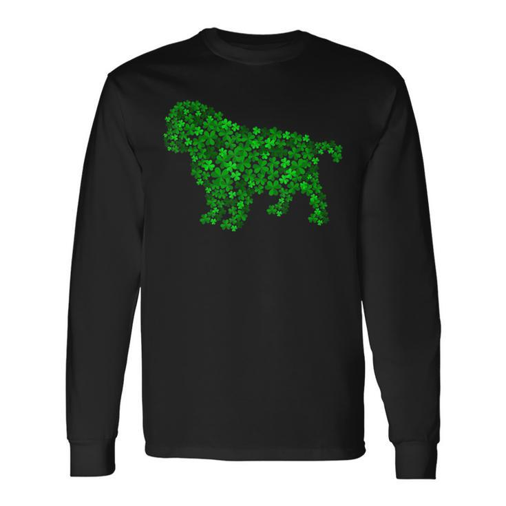 Saint Bernard Dog Shamrock Leaf St Patrick Day Long Sleeve T-Shirt Gifts ideas