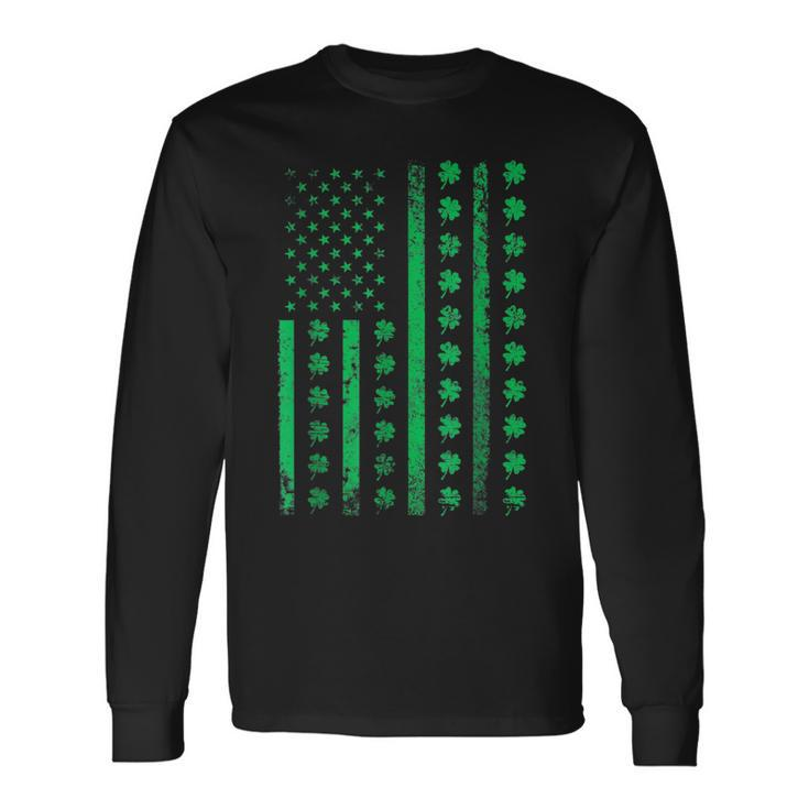 Saint St Patricks Day Usa American Irish Shamrock Ireland Long Sleeve T-Shirt Gifts ideas
