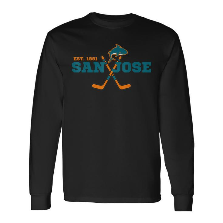 San Jose Est 1991 Sports Team Novelty Athletic Shark Long Sleeve T-Shirt