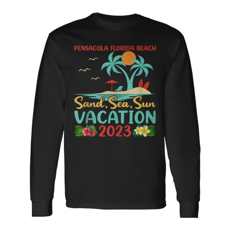 Sand Sea Sun Vacation 2023 Pensacola Florida Beach Long Sleeve T-Shirt T-Shirt