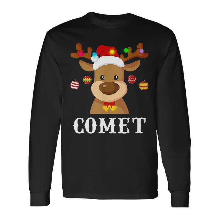 Santa Reindeer Comet Xmas Group Costume Long Sleeve T-Shirt