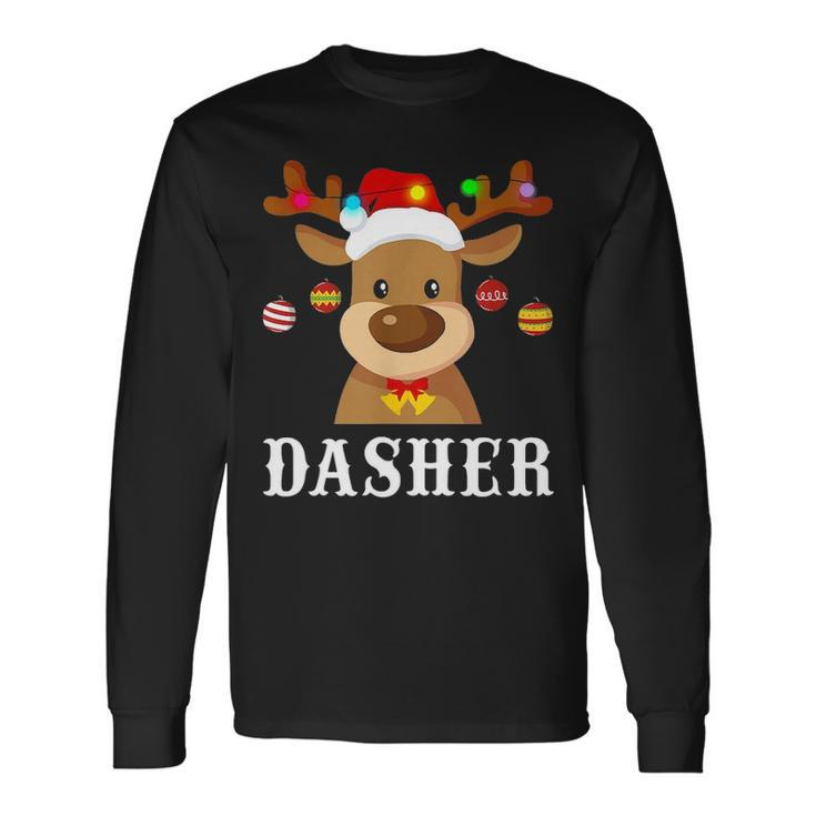 Santa Reindeer Dasher Xmas Group Costume Long Sleeve T-Shirt