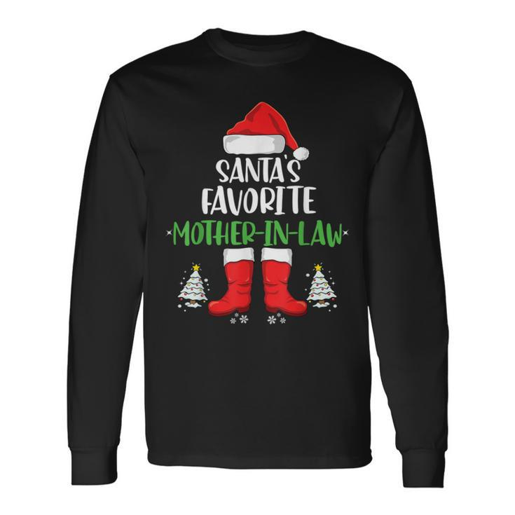 Santa’S Favorite Mother In Law Family Matching Christmas T Unisex Long Sleeve