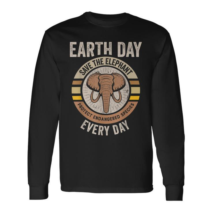 Save The Elephant Earth Day Protect Endangered Animals Long Sleeve T-Shirt T-Shirt