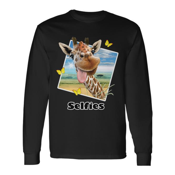 Selfies Giraffe Selfie Long Sleeve T-Shirt