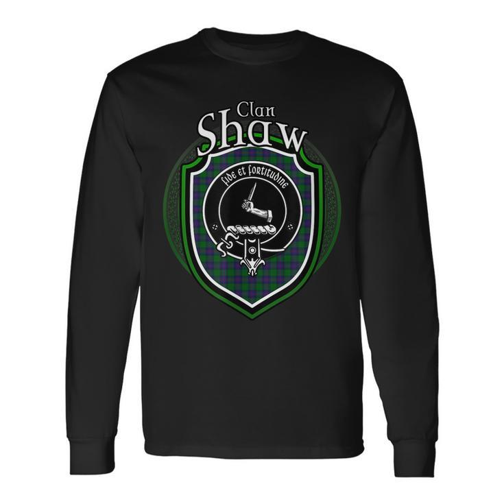 Shaw Clan Crest Scottish Clan Shaw Crest Badge Long Sleeve T-Shirt