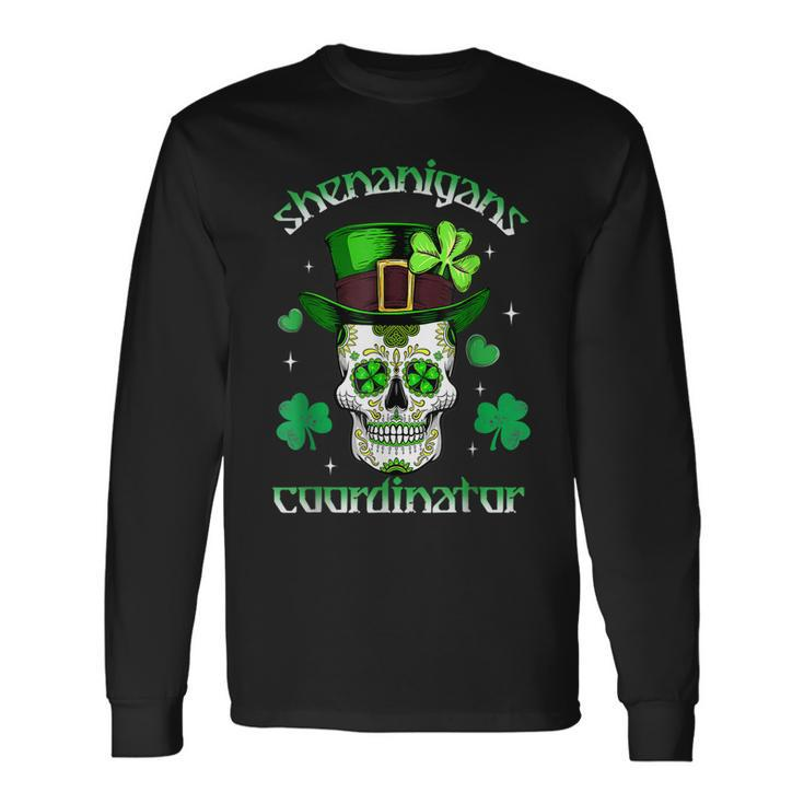 Shenanigans Coordinator Skull Leprechaun St Patricks Day Long Sleeve T-Shirt